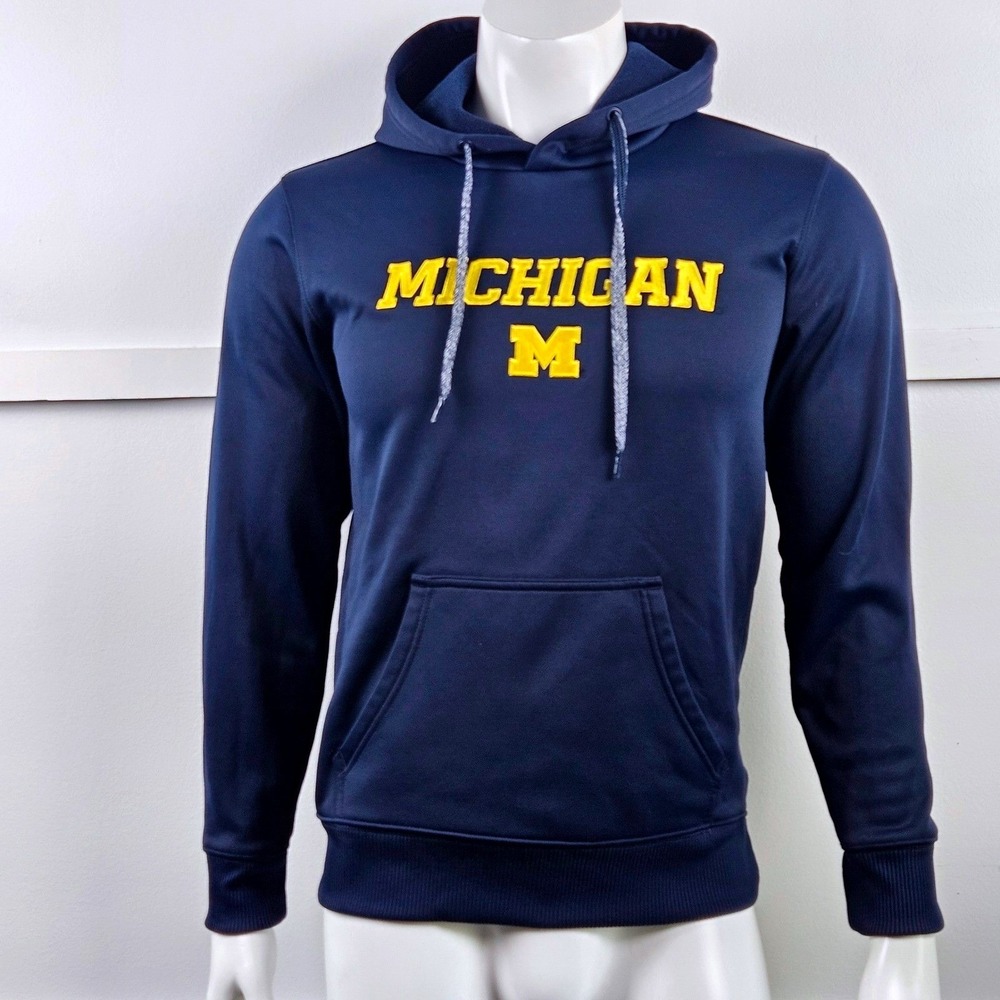 Adidas 2015 Mens Michigan Wolverines Hoodie Navy Blue Pullover Sweatshirt Small